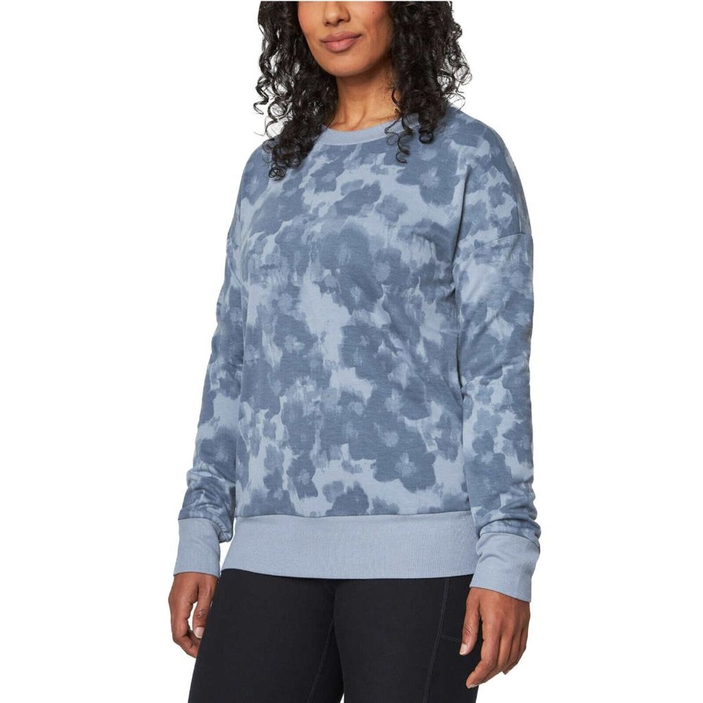 NWT Mondetta Womens Printed Sweatshirt Floral Print Blue Size M $50 1HL238